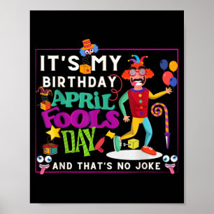Poster Citação engraçada de aniversário de abril Dia da m