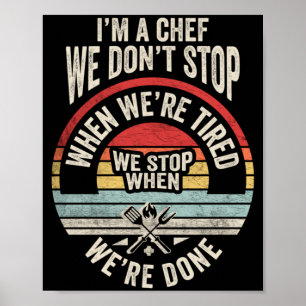 Poster Citação engraçada de chef retrô vintage culinária 