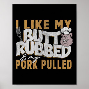 Poster Citação engraçada de churrasco grelhando porco car