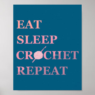 Poster Citação Engraçada de Crochê