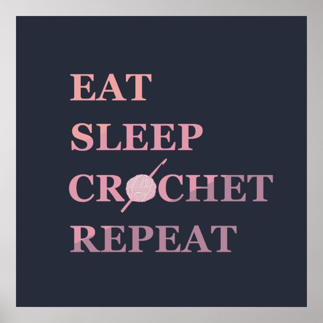 Poster Citação engraçada de crochê (Frente)