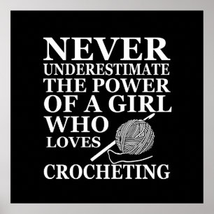 Poster Citação engraçada de crochê presente para crochete