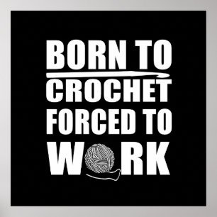 Poster citação engraçada de crochetagem presente de croch