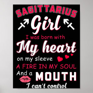 Poster Citação engraçada de garota de Sagitário com signo