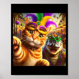 Poster Citação engraçada de gato jacaré crocodilo de self