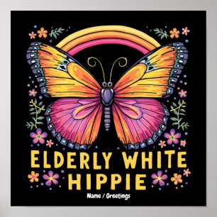 Poster Citação engraçada de hippie branco idoso Humor ret
