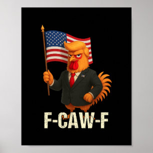 Poster Citação engraçada de humor de frango meme de galo