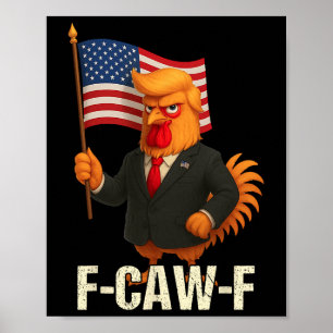 Poster Citação engraçada de humor de frango meme de galo