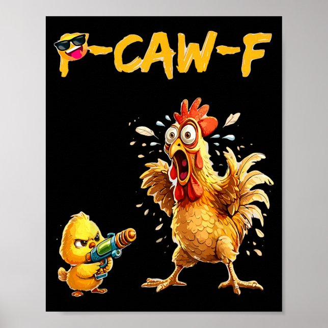 Poster Citação engraçada de humor de frango meme de galo  (Frente)