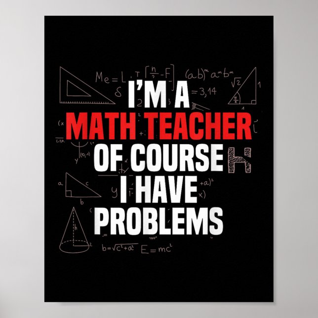 Poster Citação Engraçada de Matemática Matemática Querido (Frente)