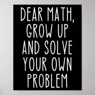 Poster Citação engraçada de matemática para meninas menin