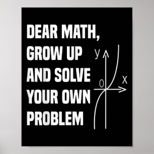 Poster Citação engraçada de matemática para meninas menin