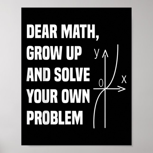 Poster Citação engraçada de matemática para meninas menin (Frente)