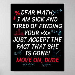 Poster Citação engraçada de matemática Querida matemática