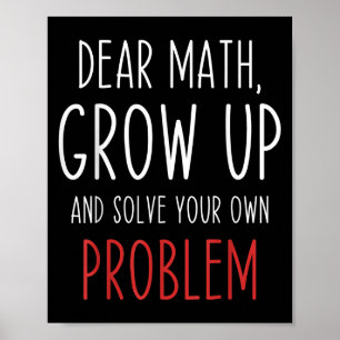 Poster Citação engraçada de matemática Querido professor 