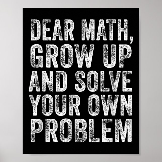 Poster Citação Engraçada de Matemática Querido Professor  (Frente)