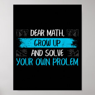 Poster Citação Engraçada de Matemática Volta às Aulas Gar