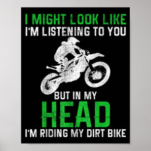 Poster Citação engraçada de motocicleta Motocross de bici