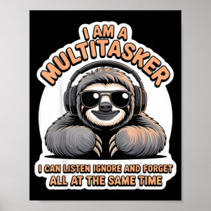Poster Citação engraçada de multitarefa Humor sarcástico