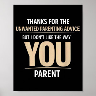 Poster Citação engraçada de parentalidade humor sarcástic