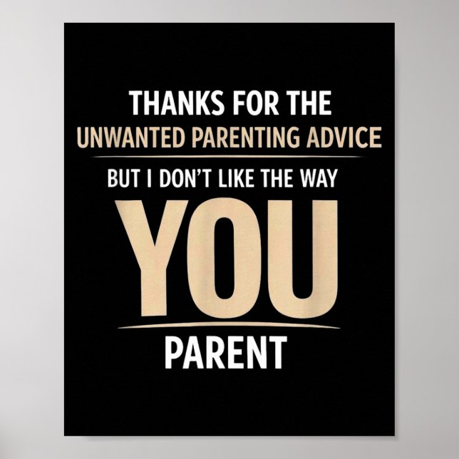 Poster Citação engraçada de parentalidade humor sarcástic (Frente)