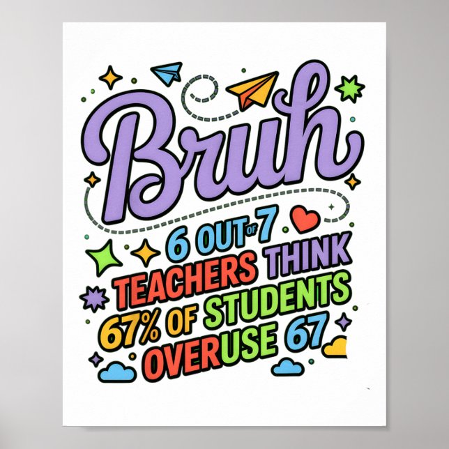 Poster Citação Engraçada de Professor Bruh 6 de 7 Profess (Frente)