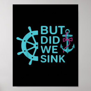 Poster Citação engraçada de viagem de barco, mas afundamo