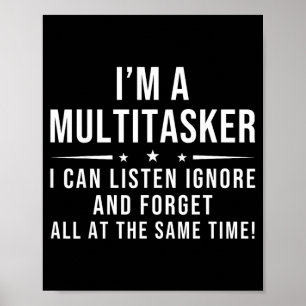 Poster Citação Engraçada Ditado Divertido Multitarefa