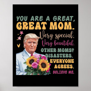 Poster Citação engraçada do Dia das Mães de Donald Trump