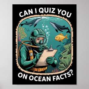 Poster Citação engraçada do questionário do oceano para a