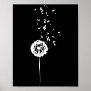 Poster Citação engraçada retrô vintage flor dente-de-leão