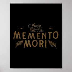 Poster Citação estativa _ Amor Fati _ Memento Mori _ Boho
