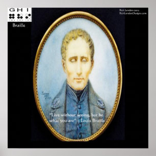 Poster Citação Famosa de Louis Braille