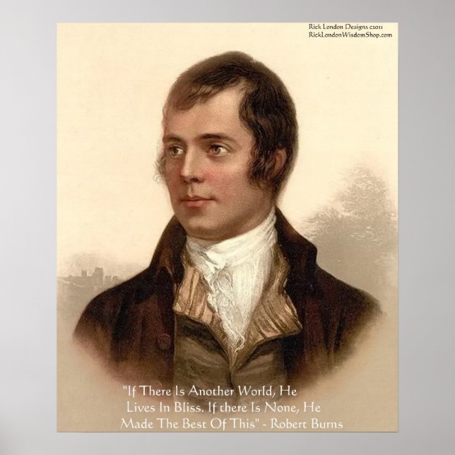 Pôster Citação Famosa de Robert Burns (Frente)