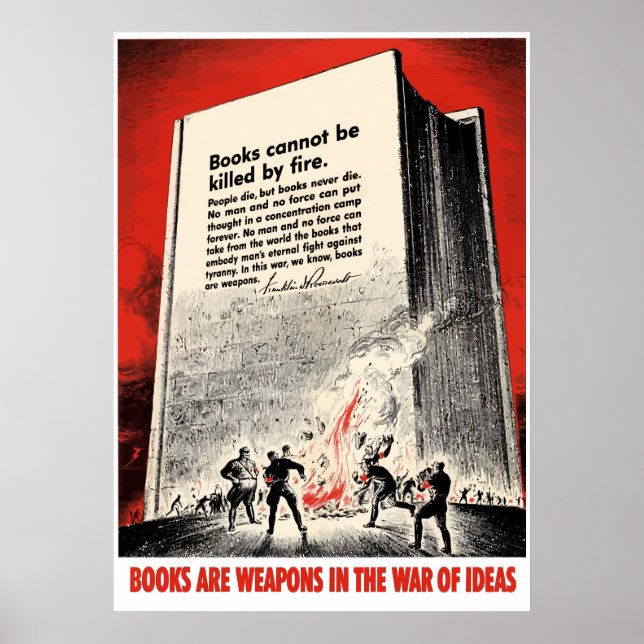 Poster Citação FDR Sobre Gravação De Livro — Fronteira (Frente)