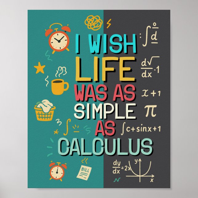 Poster Citação hilária de matemática presente perfeito pa (Frente)