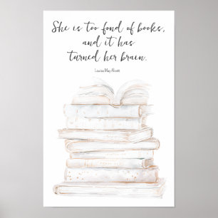 Poster Citação Humorística de Amante de Livros de Mulhere