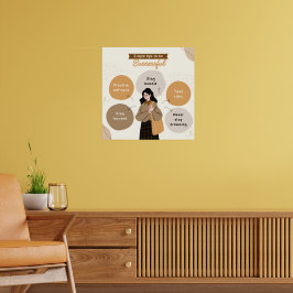 Poster Citação Ilustrativa Inspirativa Boho Beige