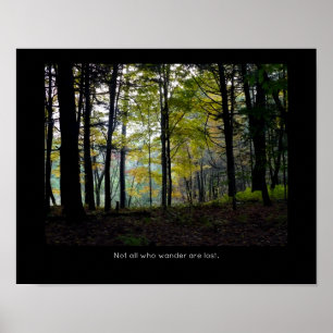 Poster Citação Inspiracional de Extremidade de Floresta