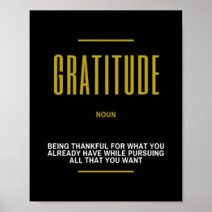 Poster Citação Inspiracional De Gratidão Sobre O Suces