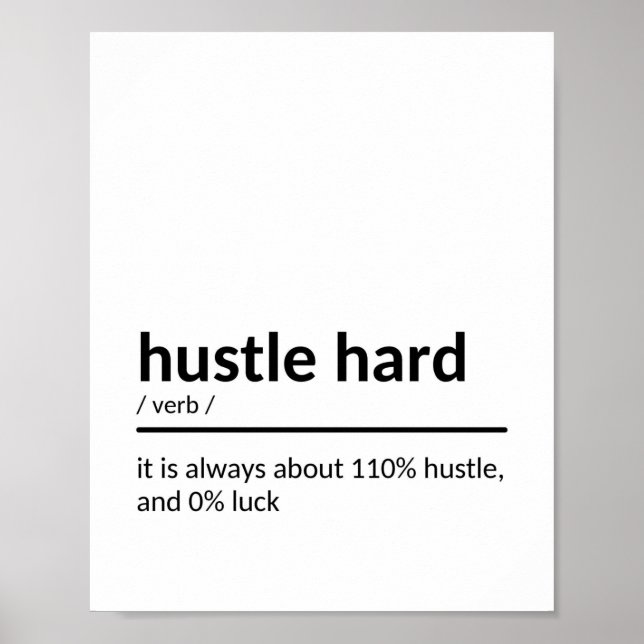 Poster Citação Inspiracional do Duro Hustle (Frente)