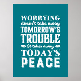 Poster Citação Inspiracional Não se Preocupe com o amanhã