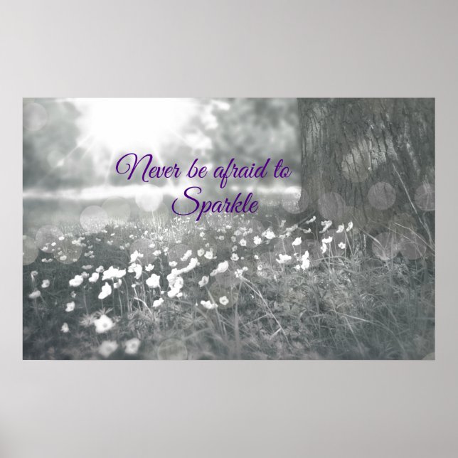 Poster Citação Inspiracional Nunca tenha medo de brilhar (Frente)