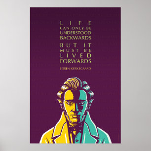 Poster Citação Inspiracional Søren Kierkegaard:Vida