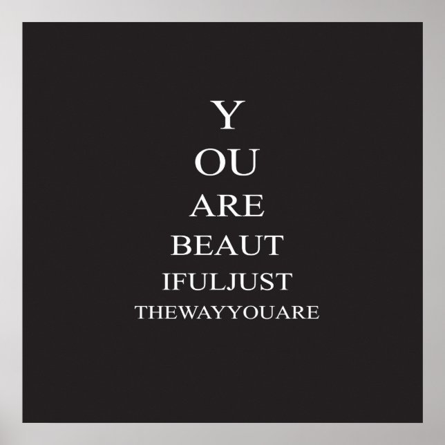 Pôster Citação Inspiradora Amor Branco Negro (Frente)