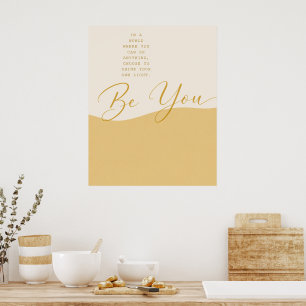 Poster Citação Inspiradora Bege e Dourado – Minimalista 