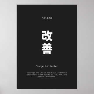 Poster citação inspiradora de kaizen japaneses