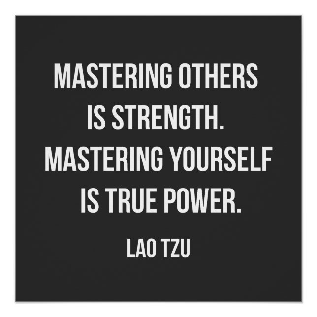 Pôster Citação inspiradora de Lao Tzu  (Frente)