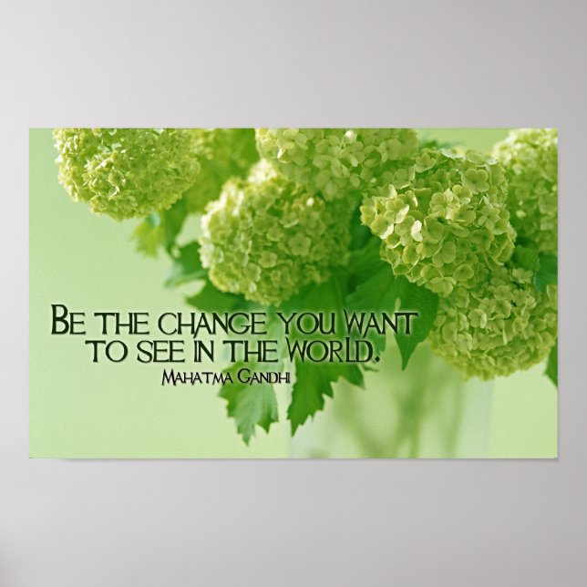 Pôster Citação inspiradora de Mahatma Gandhi (Frente)