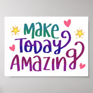 Poster Citação Inspiradora de Motivação Faça o Dia de Hoj